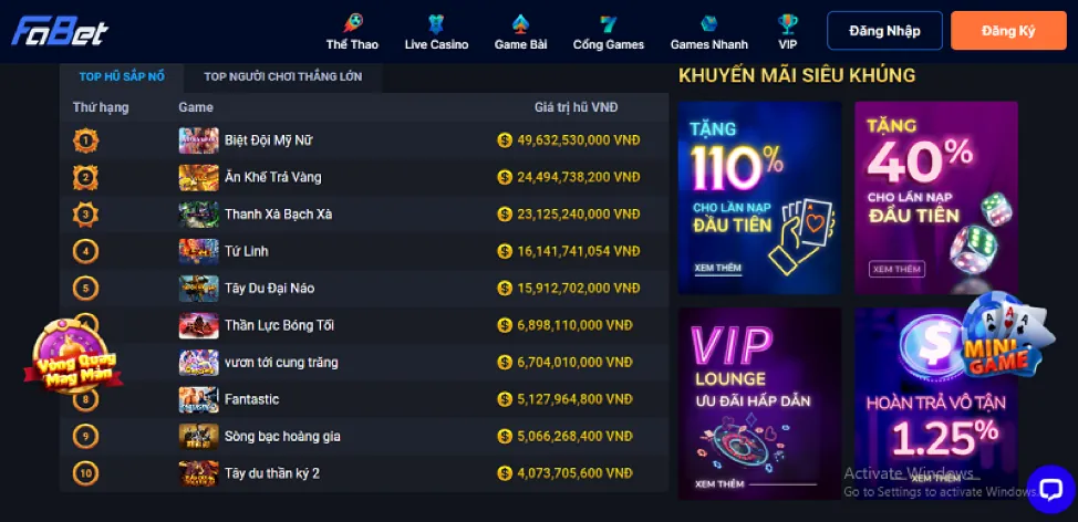 Chương trình VIP 3333win casino